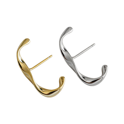 Boucles d'oreilles en Argent Mobius Torsadé - Domaine d'Argent