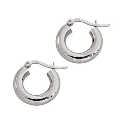 Boucles d'oreilles en Argent Tube Cercle - Domaine d'Argent