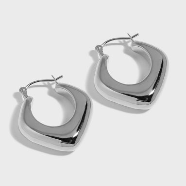 Boucles d'oreilles en Argent Rhombus Creux - Domaine d'Argent