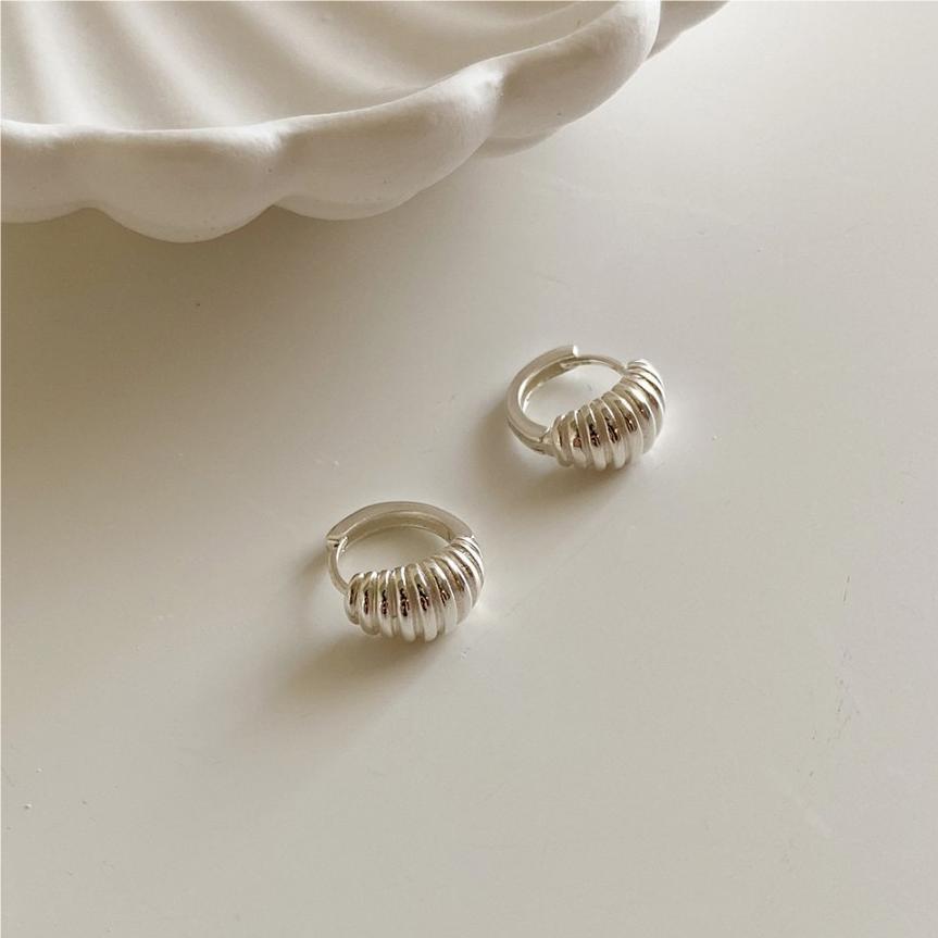 Boucles d'oreilles en Argent Cercle Texturé - Domaine d'Argent