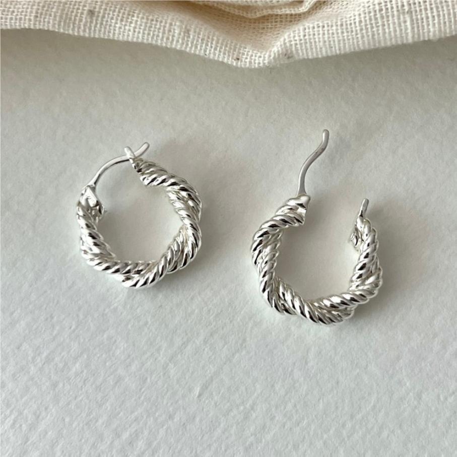 Boucles d'oreilles en Argent Croix Torsadée - Domaine d'Argent