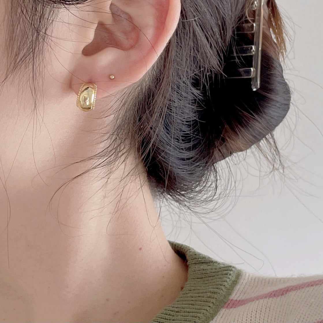 Clous d'oreilles en Argent Mini perles C - Domaine d'Argent