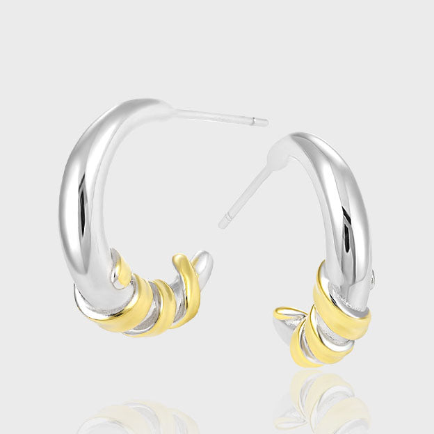 Boucles d'oreilles en Argent Croissant Jaune - Domaine d'Argent