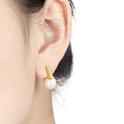Boucles d'oreilles en Argent Perle Torsadée - Domaine d'Argent