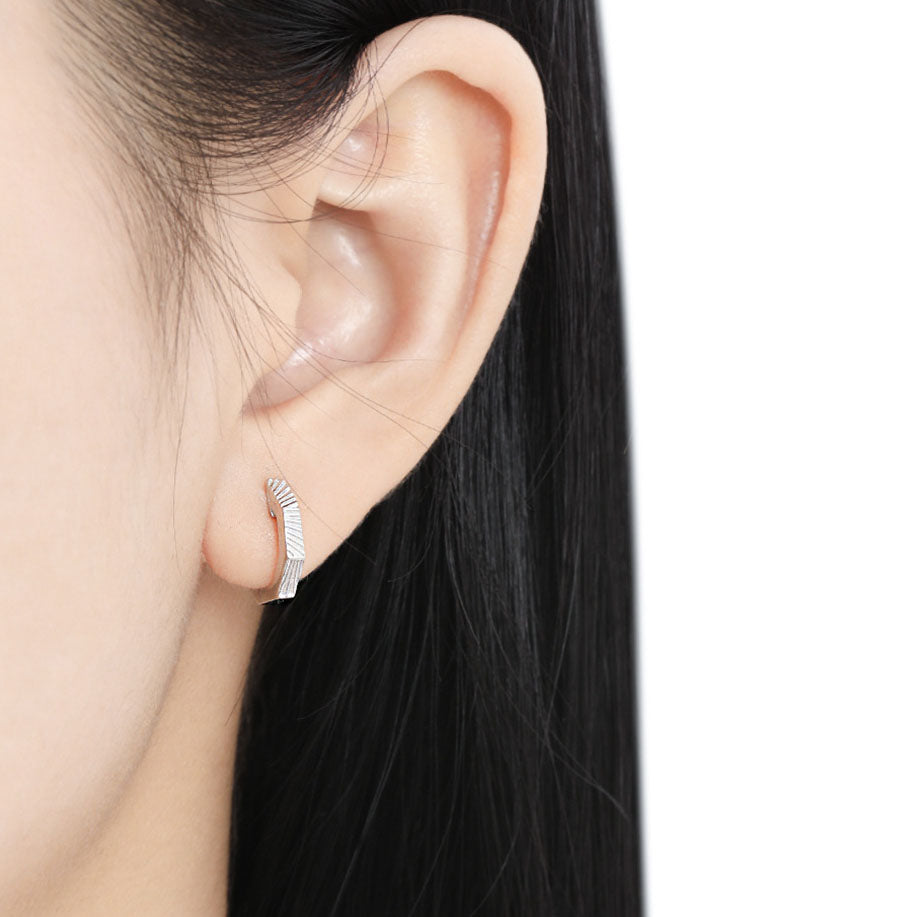Boucles d'oreilles en Argent Octogone Vertical Irrégulier - Domaine d'Argent