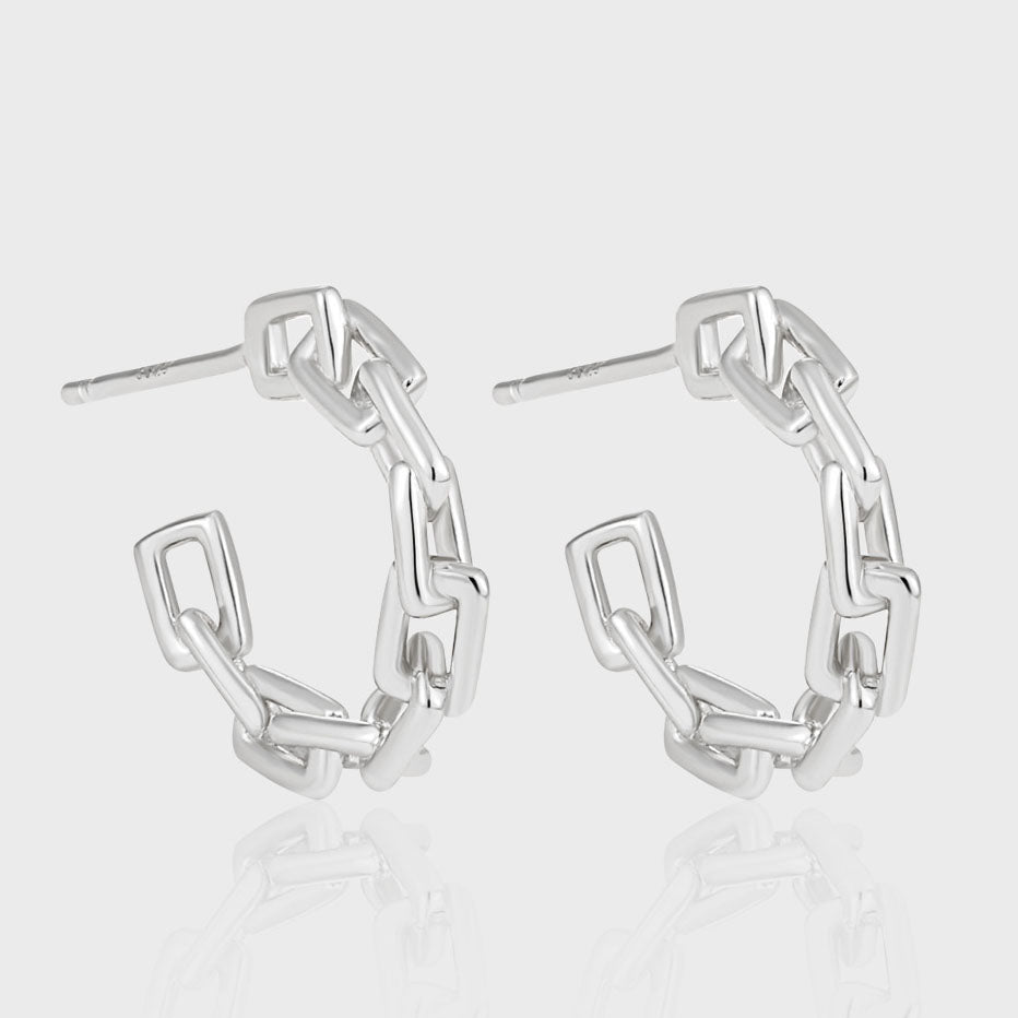 Boucles d'oreilles en Argent Chaîne Irrégulière - Domaine d'Argent