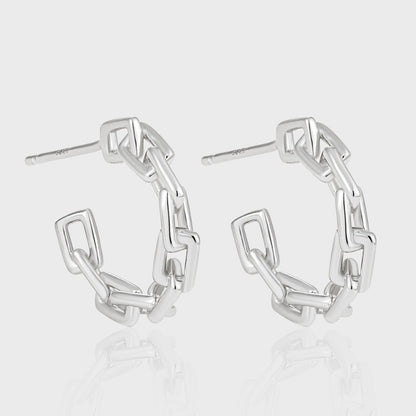 Boucles d'oreilles en Argent Chaîne Irrégulière - Domaine d'Argent