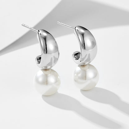 Clous d'oreilles Perles Créées en C - Domaine d'Argent