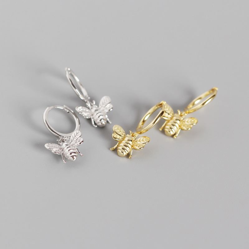 Boucles d'Oreilles Abeille en Argent - Domaine d'Argent