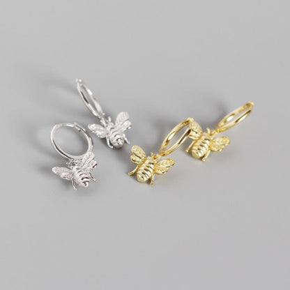 Boucles d'Oreilles Abeille en Argent - Domaine d'Argent