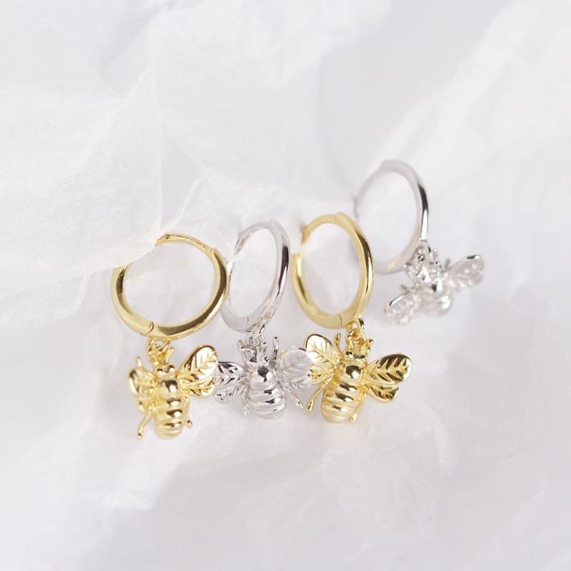 Boucles d'Oreilles Abeille en Argent - Domaine d'Argent