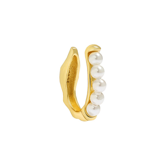 Boucles d'Oreilles Sertie de Perles de Nacre - Domaine d'Argent