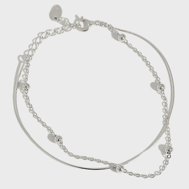 Bracelet Double Perles - Domaine d'Argent