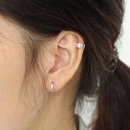 Boucles d'oreilles Huggies Epaisse en Argent - Domaine d'Argent