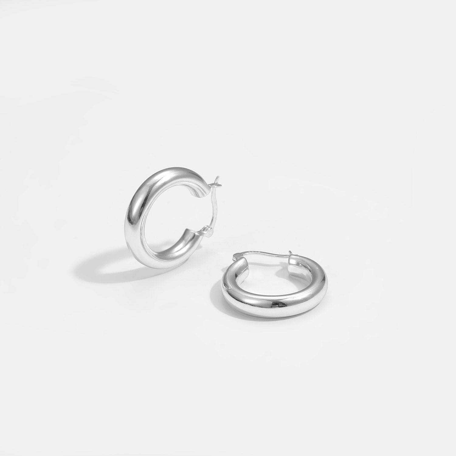 Boucles d'oreilles en Argent Tube Cercle - Domaine d'Argent