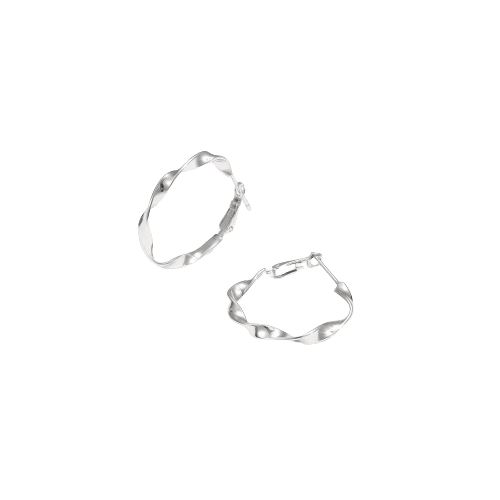 Boucles d'Oreilles Créoles Relief Torsadé - Domaine d'Argent