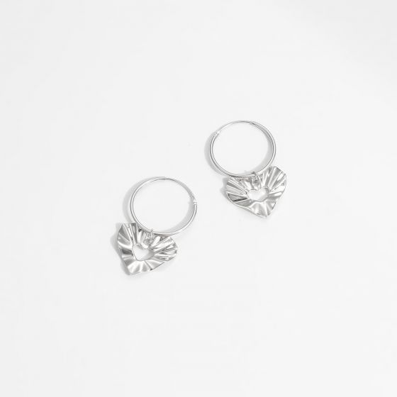 Boucles d'Oreilles Algue Marine en Argent - Domaine d'Argent