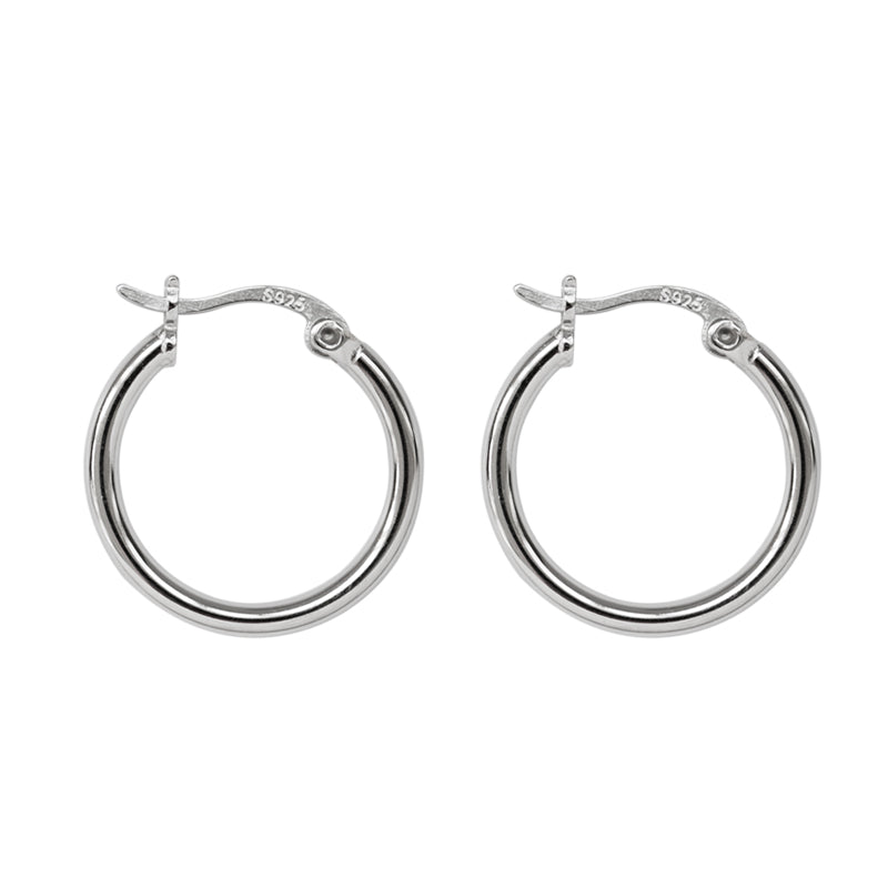 Boucles d'Oreilles Créoles Simples - Domaine d'Argent