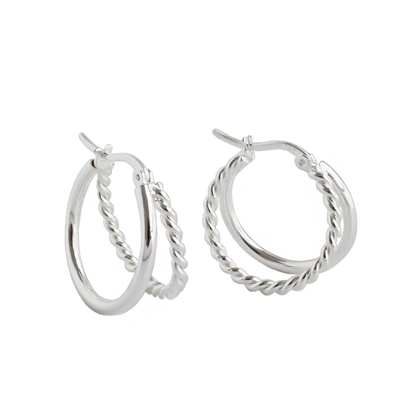 Boucles d'Oreilles Spirales Créoles - Domaine d'Argent