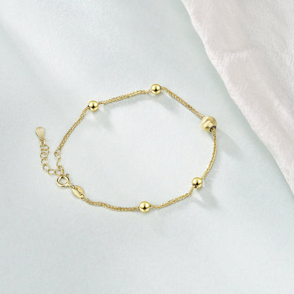 Bracelet avec Perles Dorées et Argent Plaqué Or - Domaine d'Argent