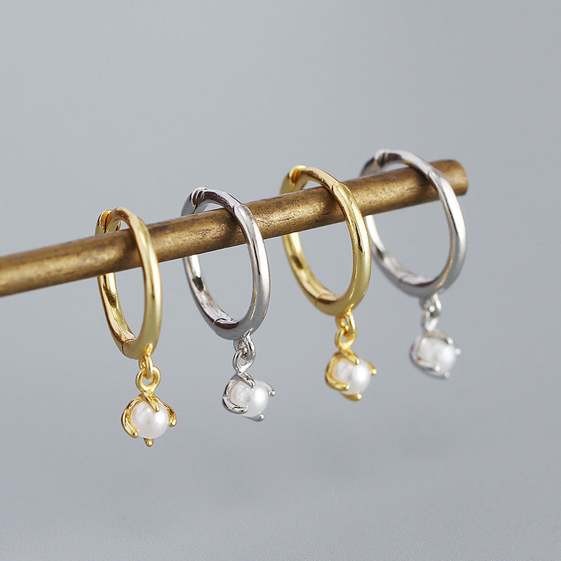 Boucles d'Oreilles avec Perles - Domaine d'Argent