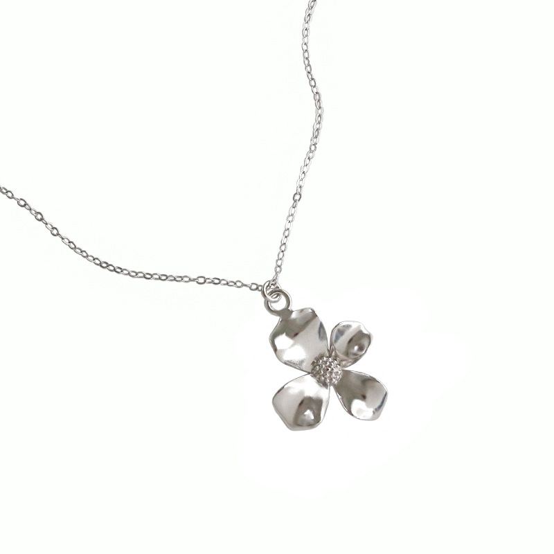 Collier Pendentif Fleur Irrégulière - Domaine d'Argent