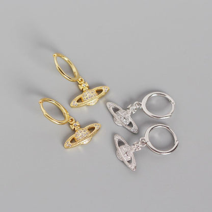 Boucles d'Oreilles Huggie Planète - Domaine d'Argent